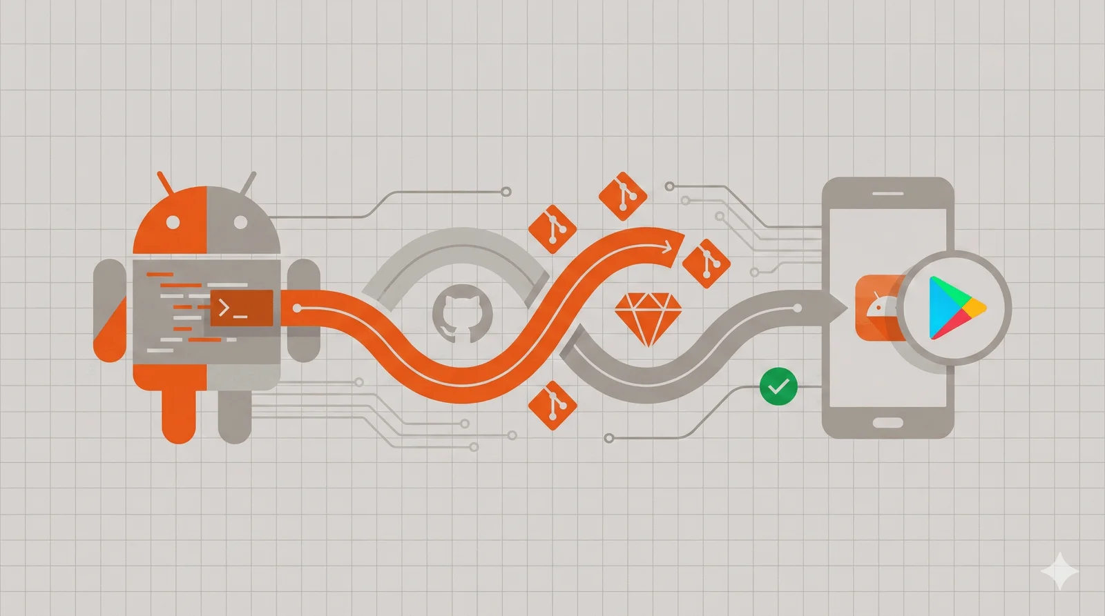 Android release pipeline illustration