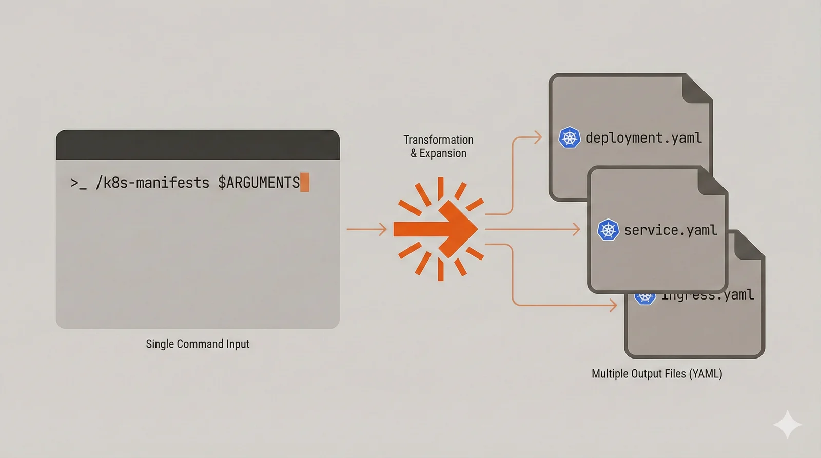 Slash commands - one command expanding into multiple generated outputs
